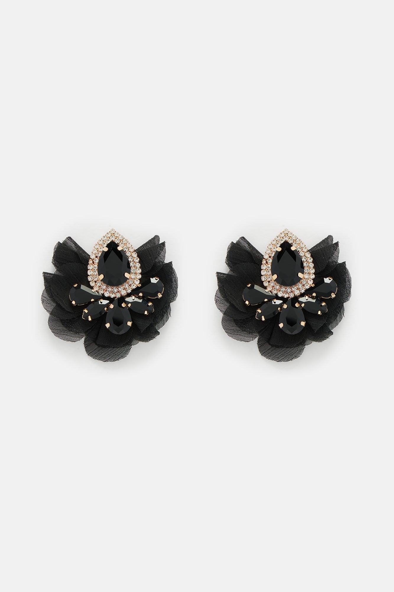 Enchanted Garden Earrings - Gold/Black Product Image