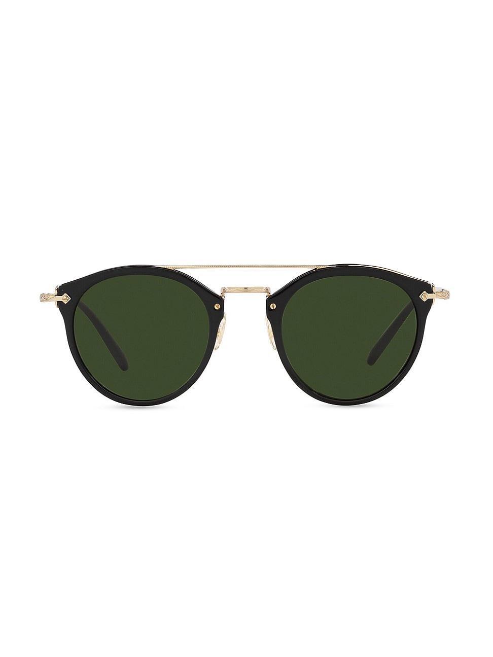 Mens Rimick 50MM Round Solid Sunglasses Product Image