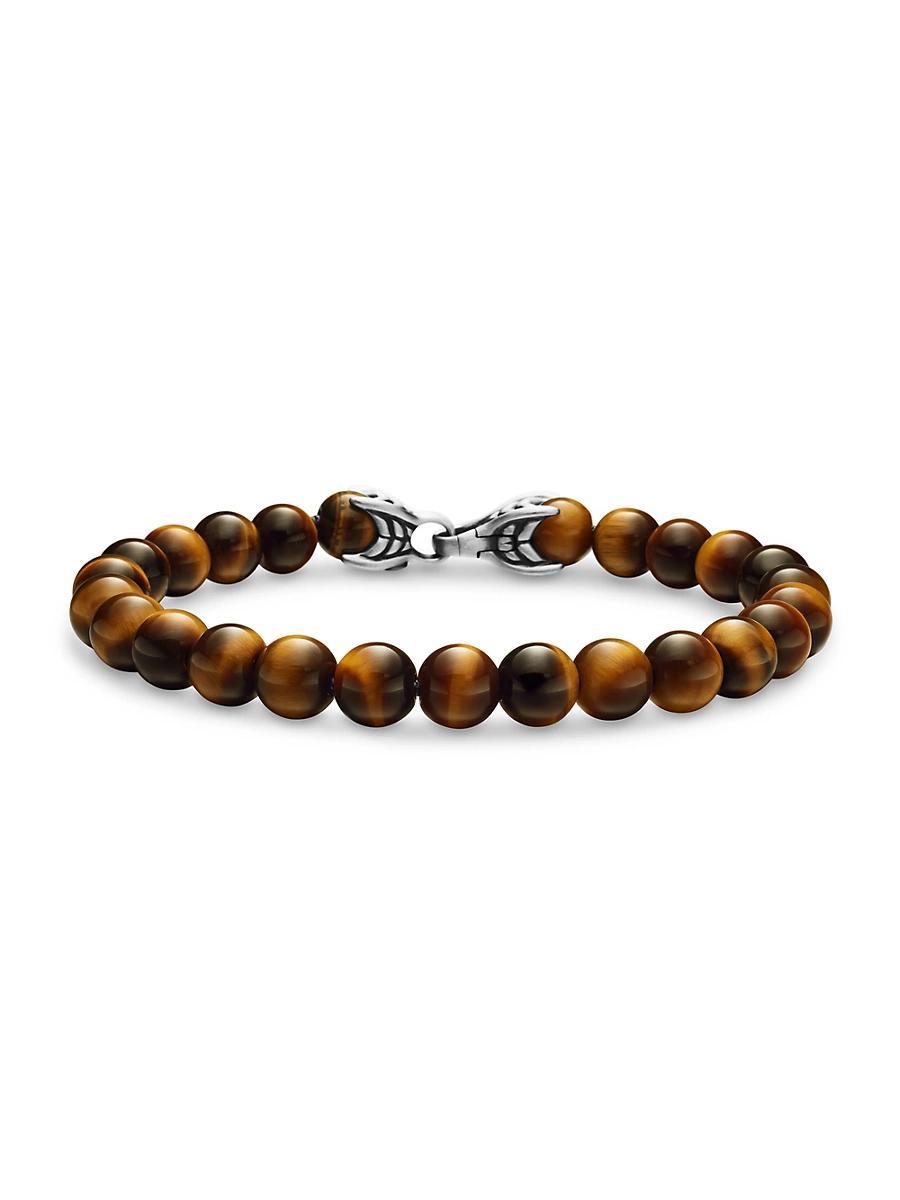 Mens Spiritual Beads Bracelet in Sterling Silver Product Image