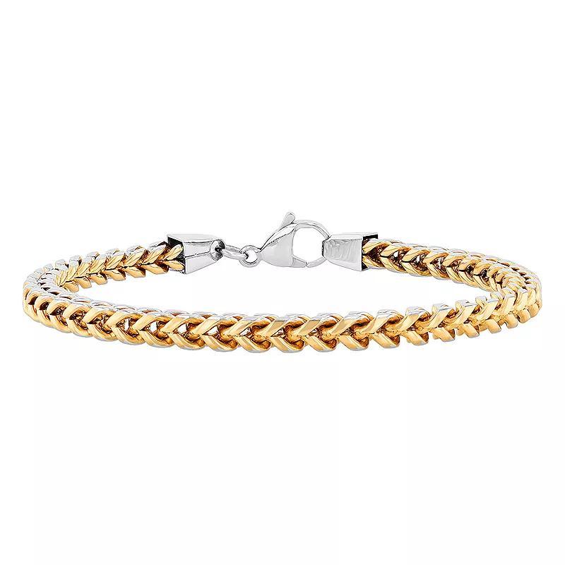 Mens Jewelry Nation Stainless Steel Franco Link Bracelet Gold Tone Product Image