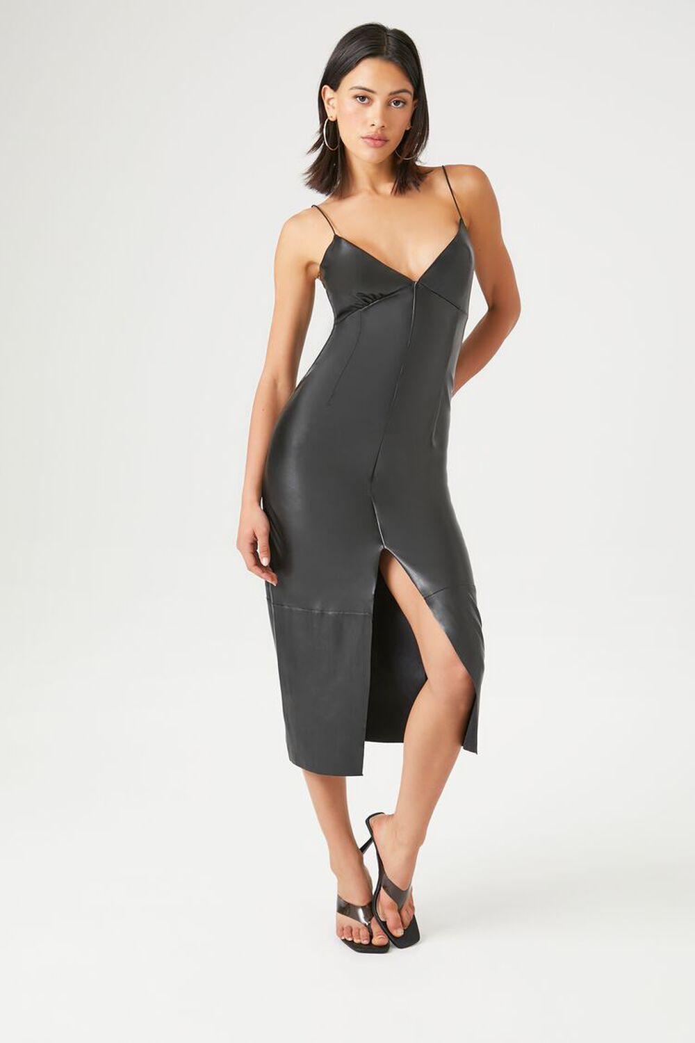 Faux Leather Bodycon Slit Dress | Forever 21 Product Image