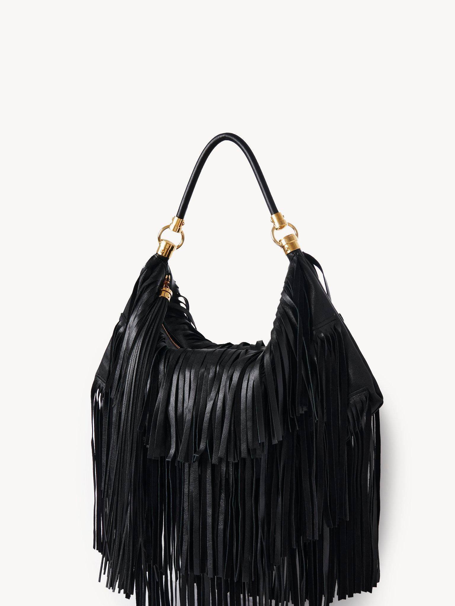 Chloé Foulard shoulder bag in fringed leather Product Image
