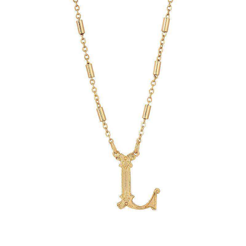 1928 Gold Tone Initial Necklace, Womens, Yellow L Product Image