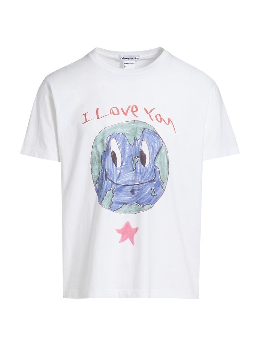 Mens I Love Earth Cotton T Shirt Product Image