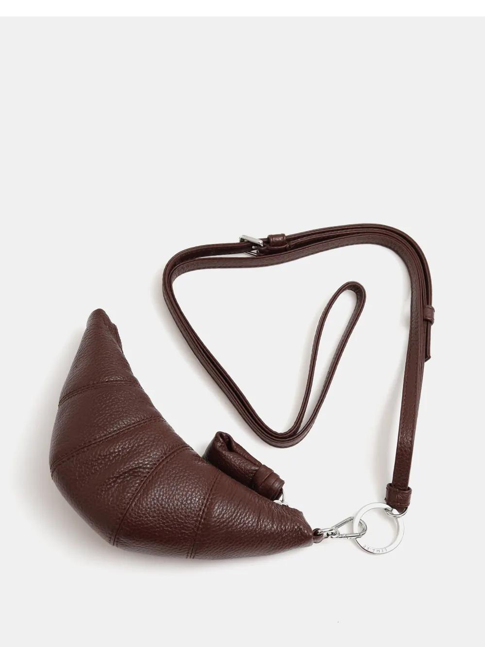 LEMAIRE Croissant Coin Purse In Brown Product Image