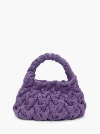 CABLE KNIT BAG - KNITTED TOP HANDLE BAG in purple | JW Anderson US  Product Image