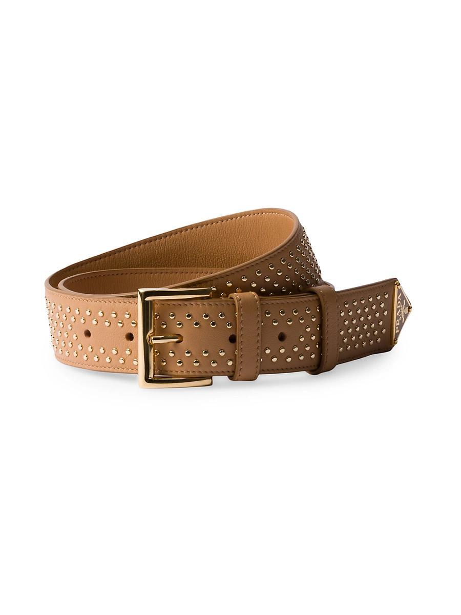 Womens Leather Belt with Studs Product Image