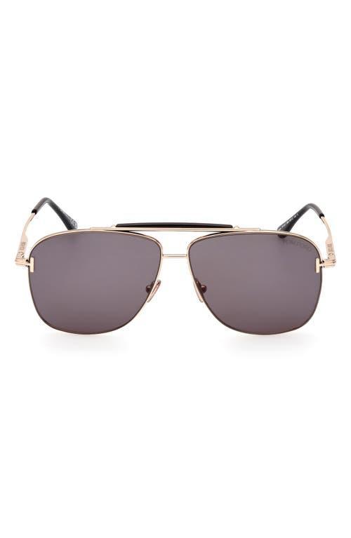 Mens Jaden T Logo Metal Aviator Sunglasses Product Image