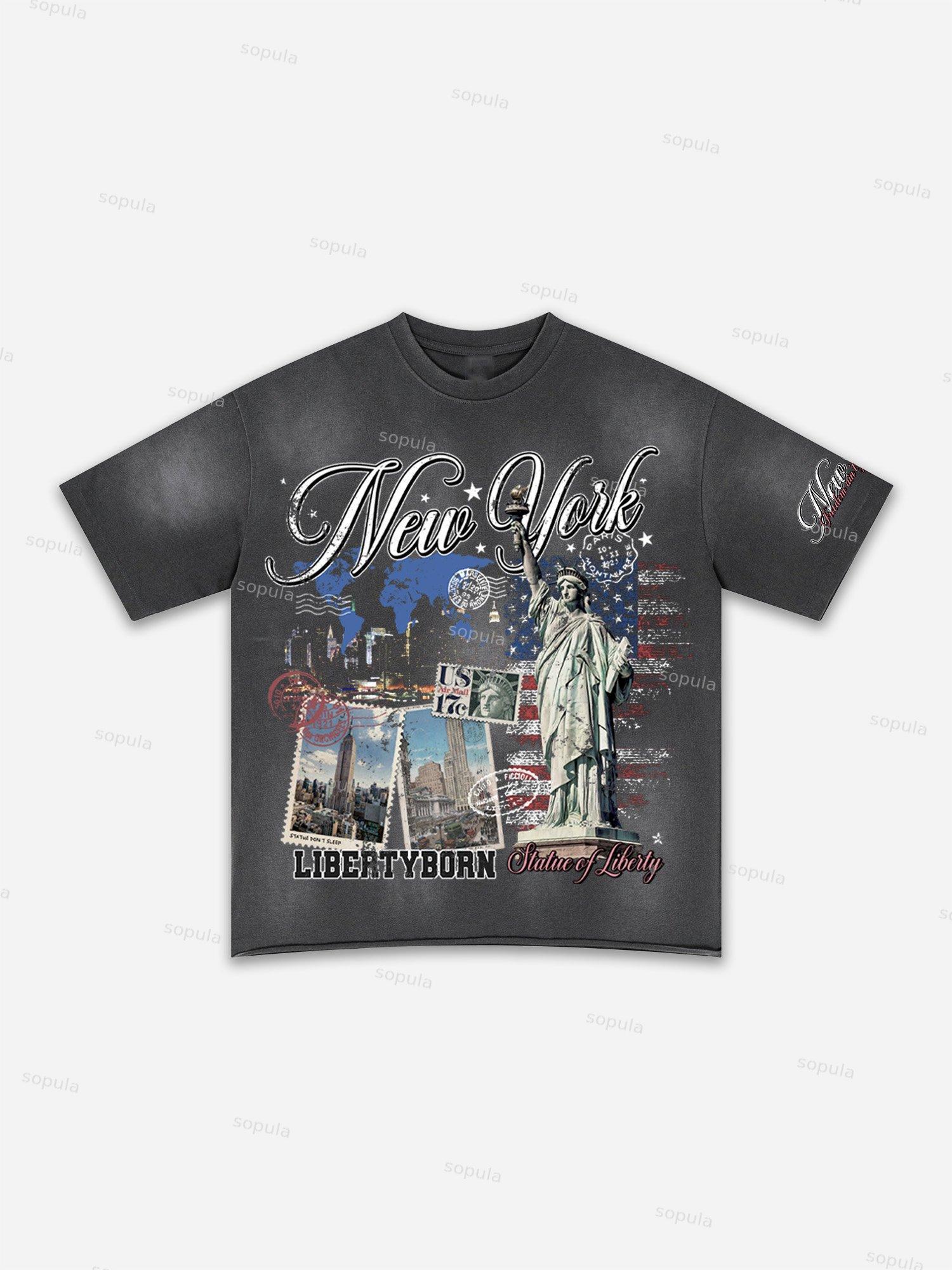 Street Goals Lip Braces Make Vintage Printed Graphic Washed T-shirt Product Image