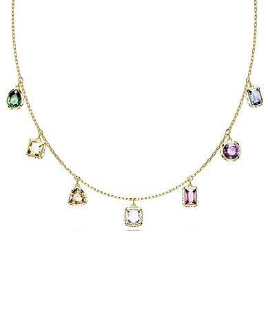 Womens Chroma Goldtone & Crystal Mixed Cuts Droplet Necklace Product Image