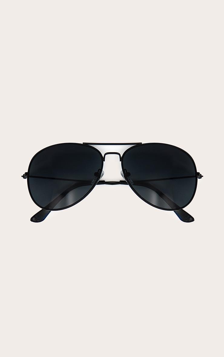 Black Metal Aviator Sunglasses Product Image