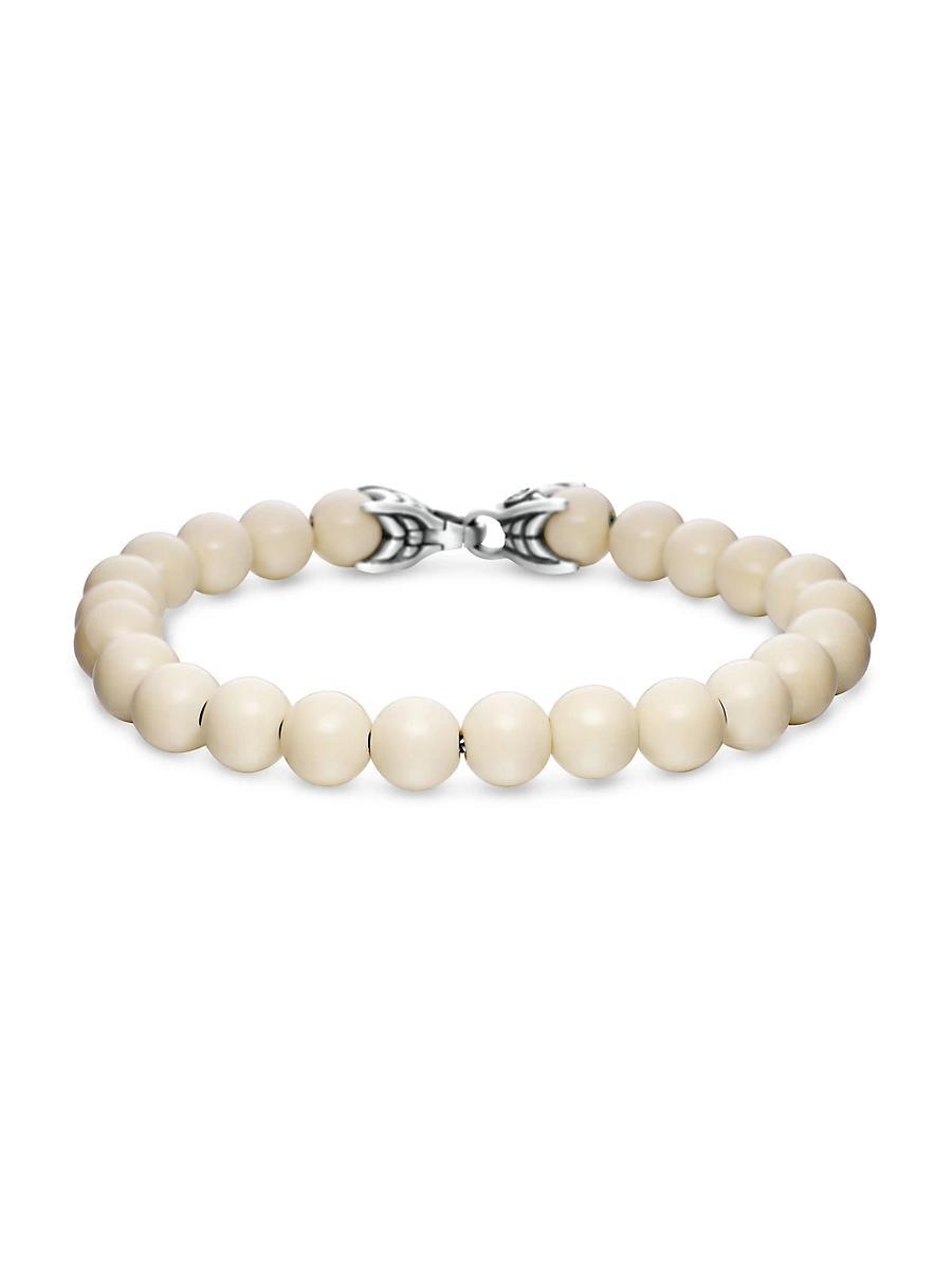 Mens Spiritual Beads Bracelet in Sterling Silver Product Image