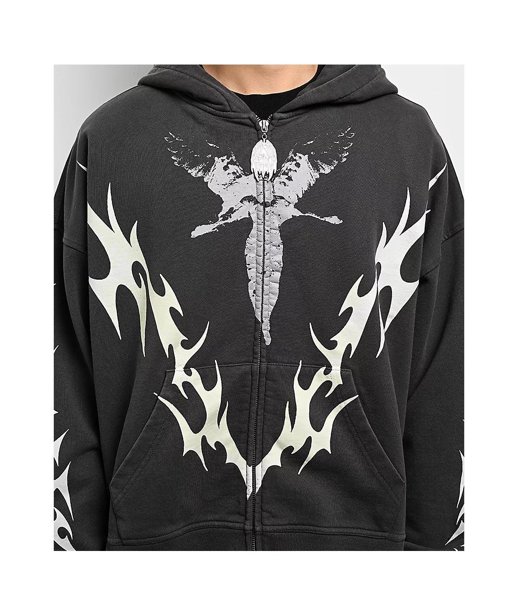 Vitriol Lightning Black Wash Zip Hoodie Product Image