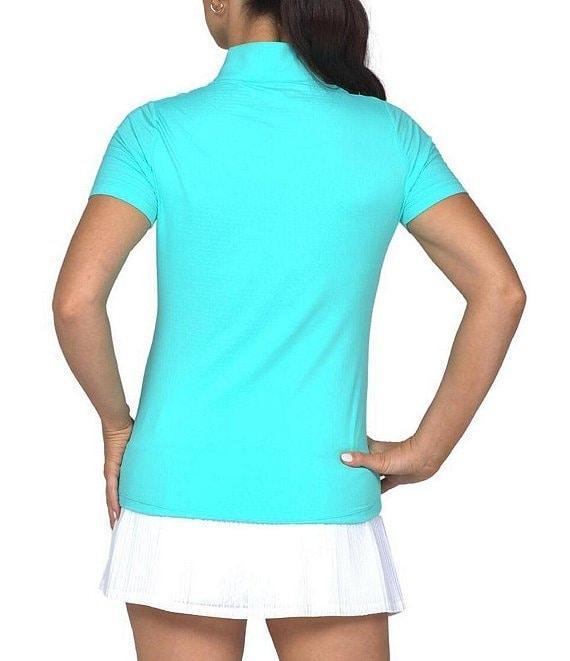 IBKUL Essential Solids Short Sleeve Quarter Zip Top Product Image