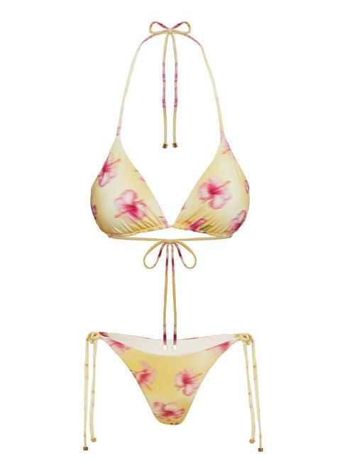 Glora Tie Side Bikini Bottom Yellow Floral Product Image