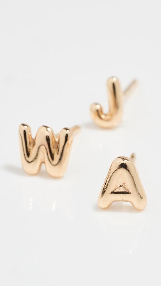 Ariel Gordon Jewelry 14k Mini Helium Initial Stud Earring | Shopbop Product Image