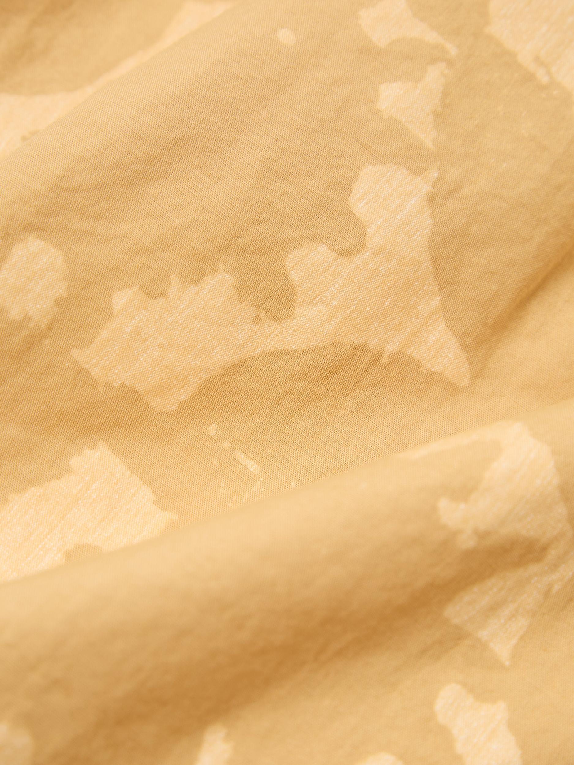 Universal Works Pleated Track Short in Sand Over Dyed Sun Print Product Image