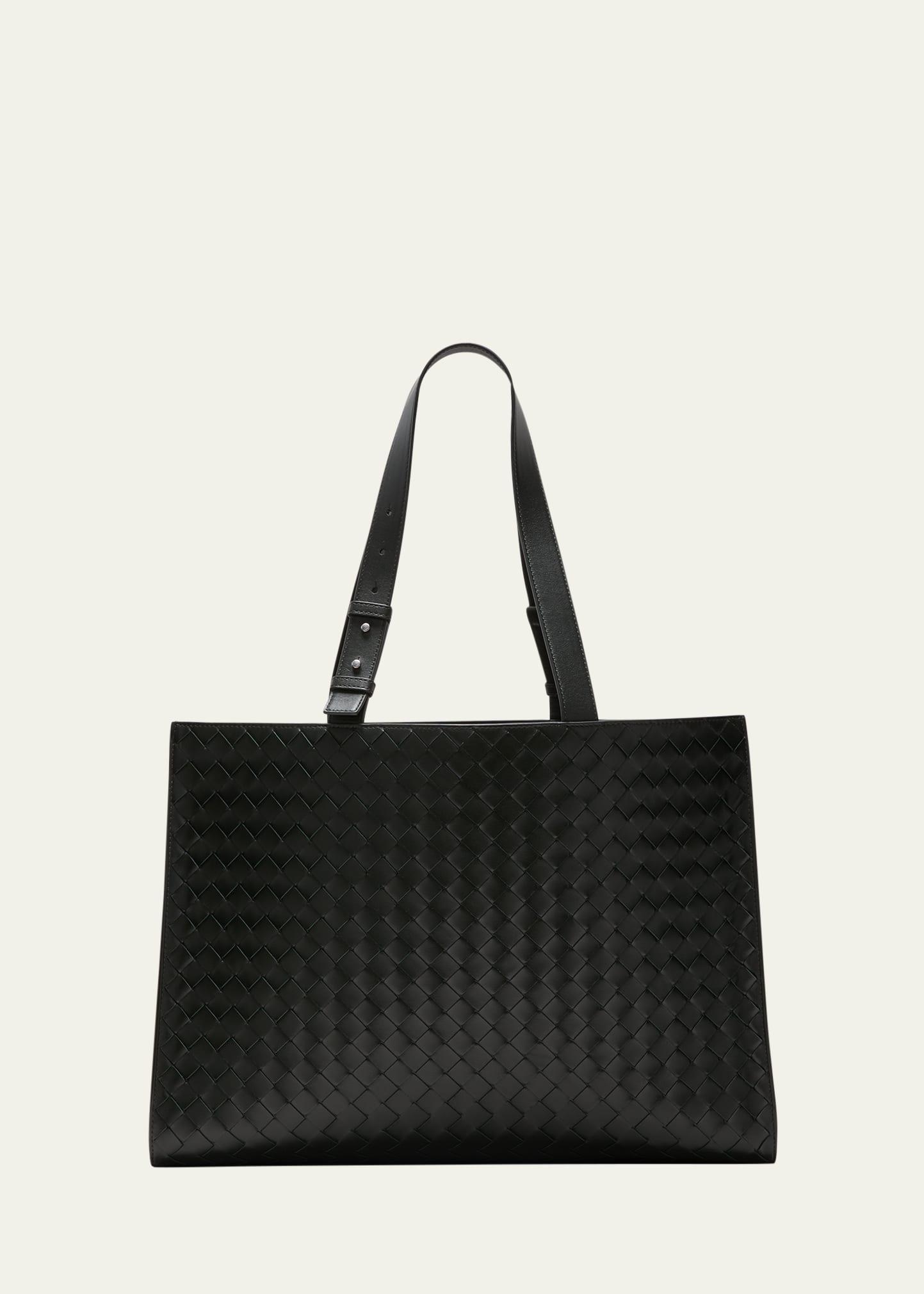 Men's Medium Cassette Paper Intrecciato Leather Tote Bag Product Image