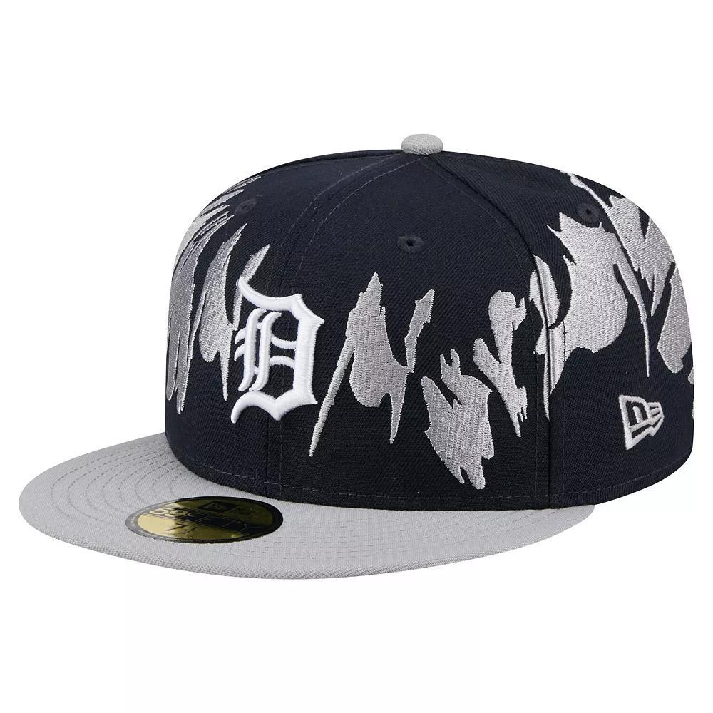 Men's New Era Navy/Gray Detroit Tigers Retro Pattern 59FIFTY Fitted Hat,  Product Image