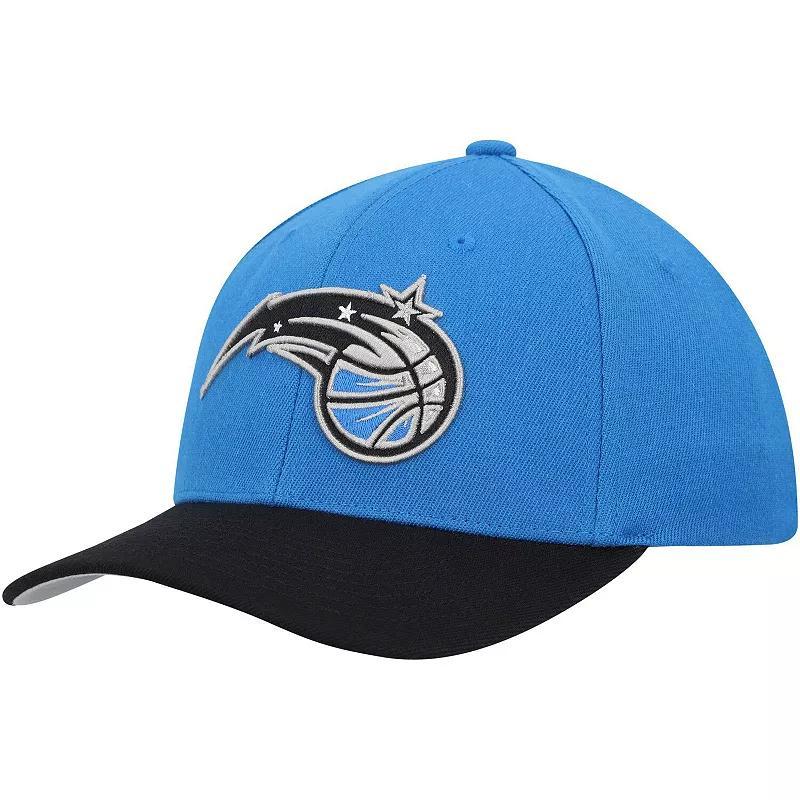 Mens Mitchell & Ness Blue/Black Orlando Magic MVP Team Two-Tone 2.0 Stretch-Snapback Hat Product Image