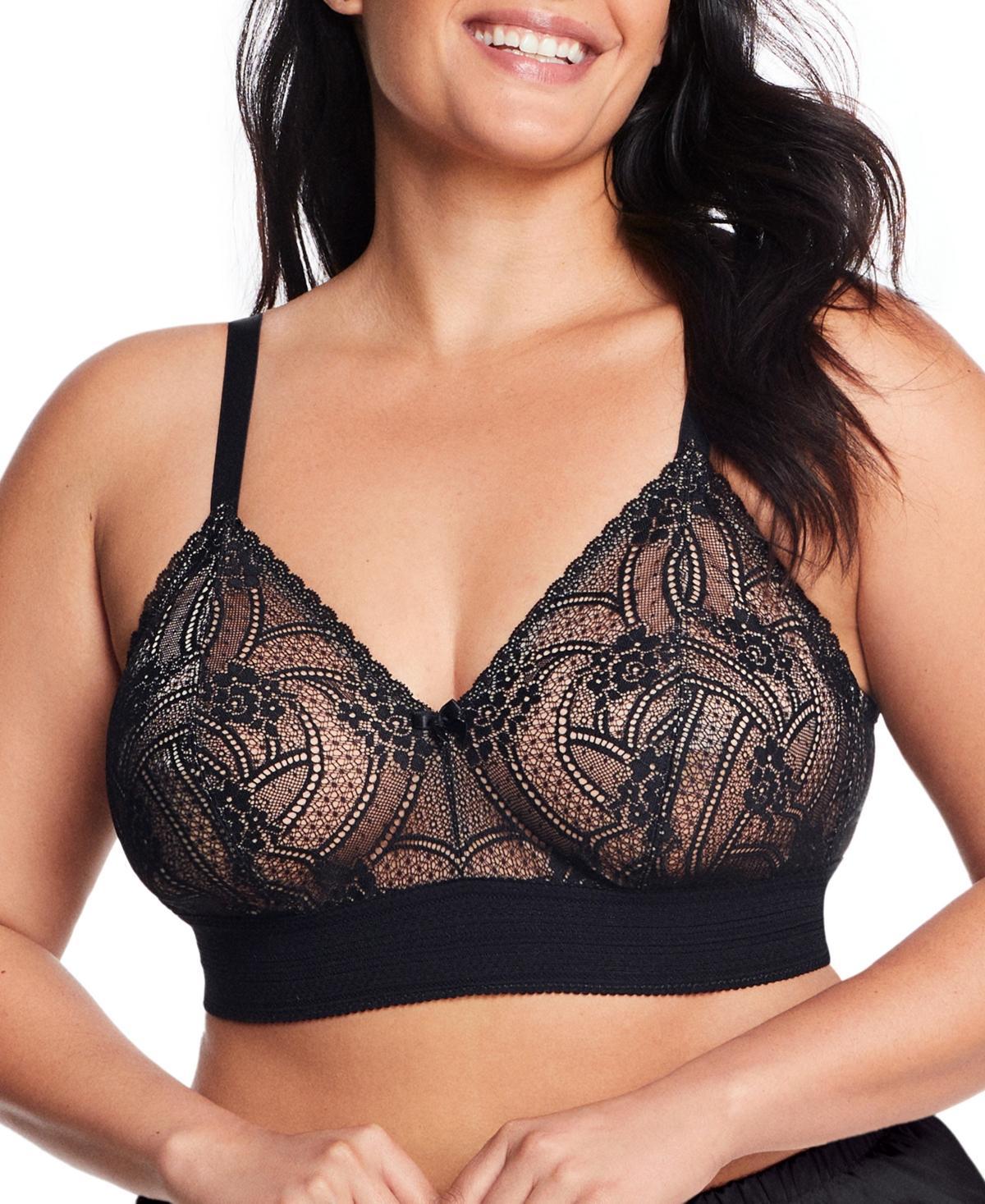 Plus Size Glamorise Full Figure Gramercy Luxe Lace Wireless Bralette 7012, Womens Product Image