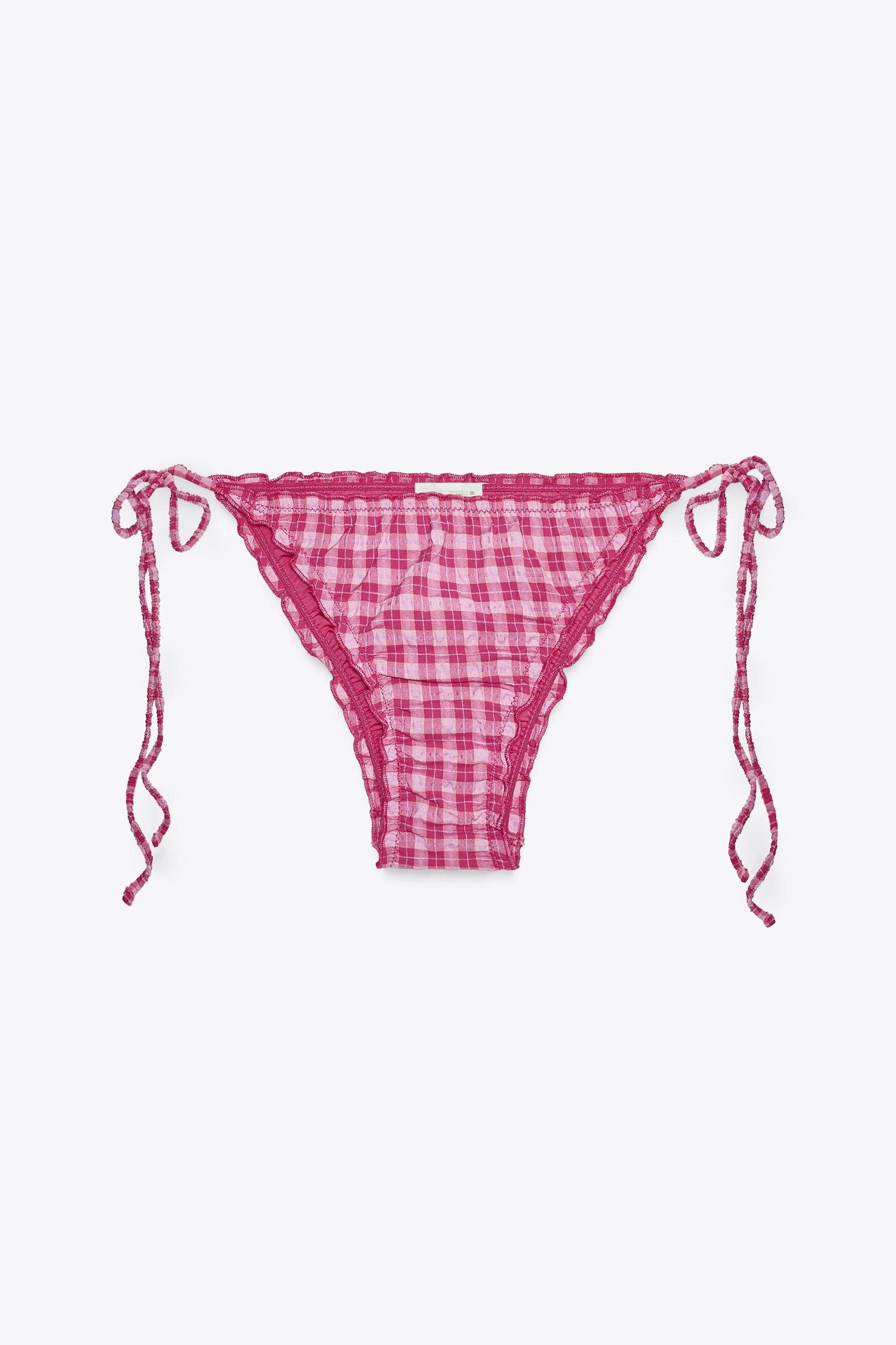 CHECKERED TRIANGLE BIKINI TOP Product Image
