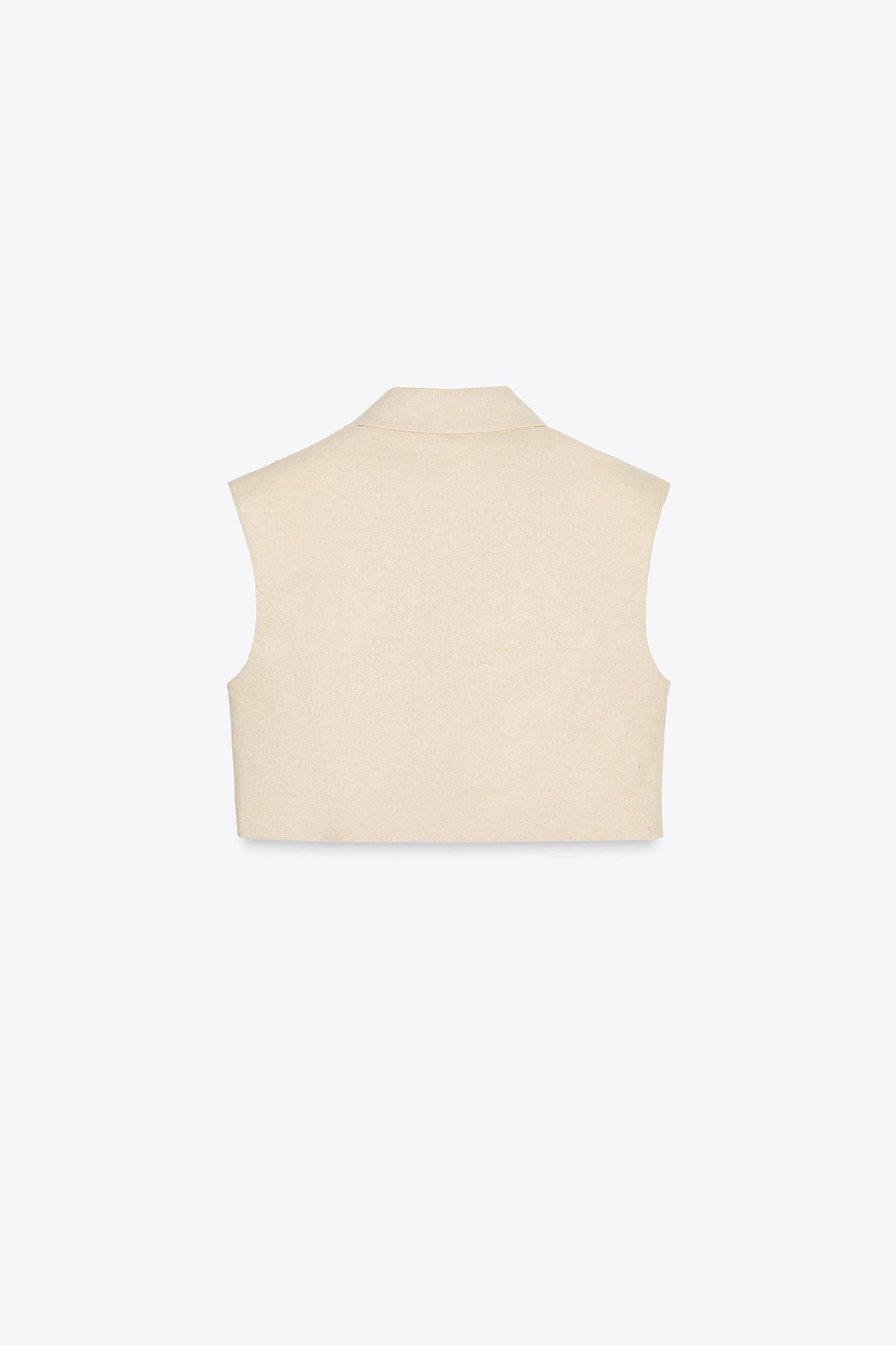 LINEN BLEND SHORT VEST Product Image