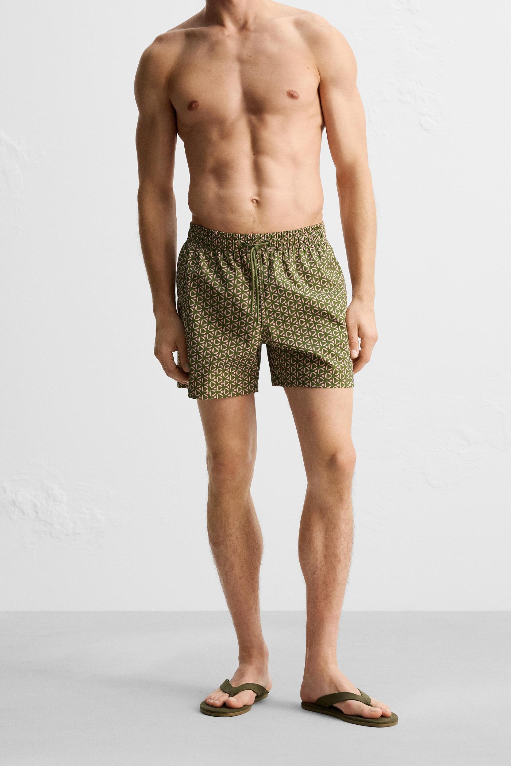 GEOMETRIC PRINT MID-LENGTH SWIMSUIT Product Image