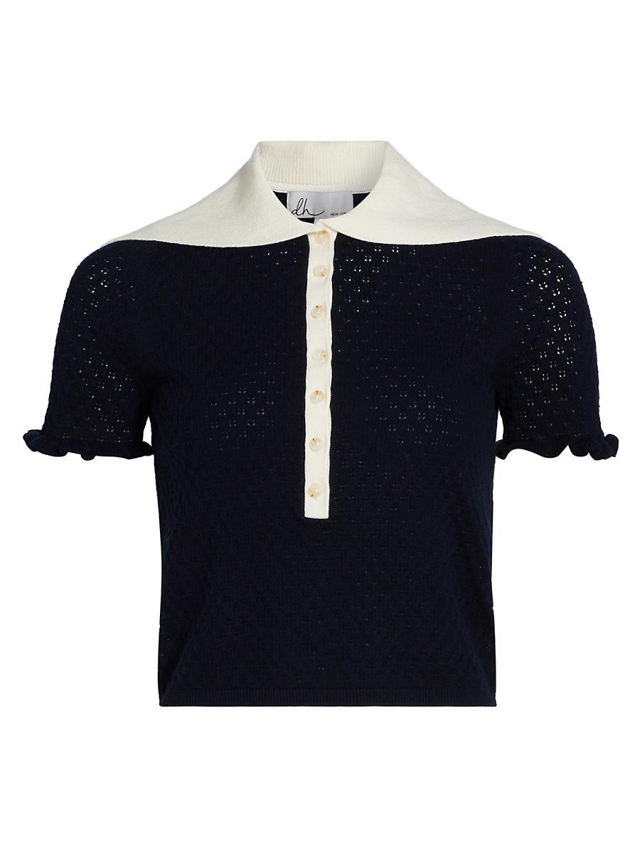 Womens Bettina Pointelle Knit Short-Sleeve Top Product Image