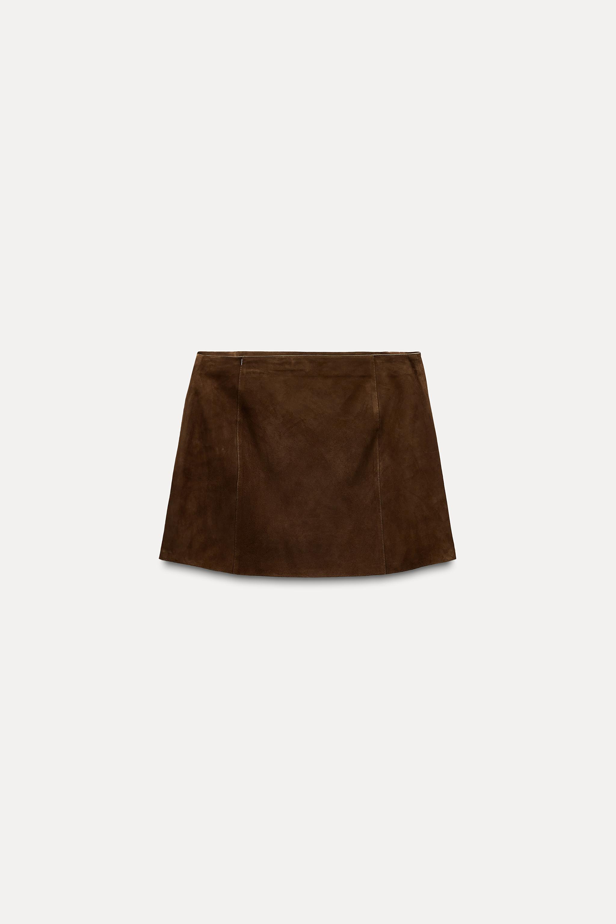 SUEDE LEATHER MINI SKIRT ZW COLLECTION Product Image