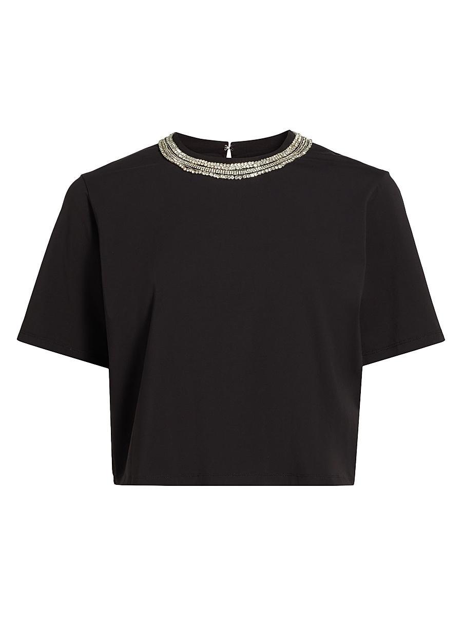Womens Sebastian Crystal-Embellished Short-Sleeve T-Shirt Product Image