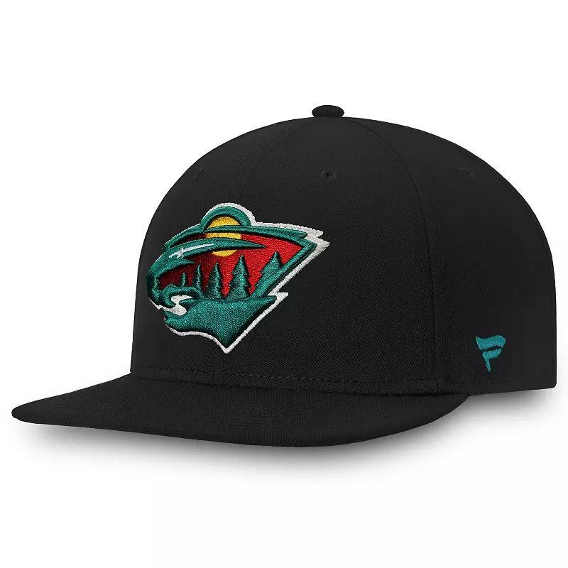 Men's Fanatics Black Minnesota Wild Core Fitted Hat, Size: 7 Product Image