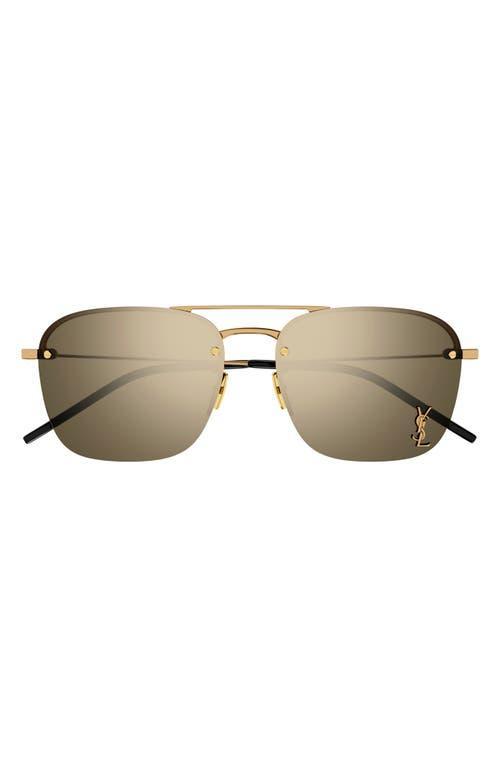 Raised YSL Metal Aviator Sunglasses Product Image