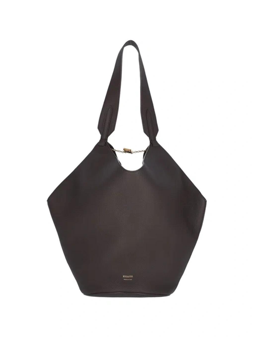 KHAITE 'lotus' Small Tote Bag In Dark Brown (brown) Product Image