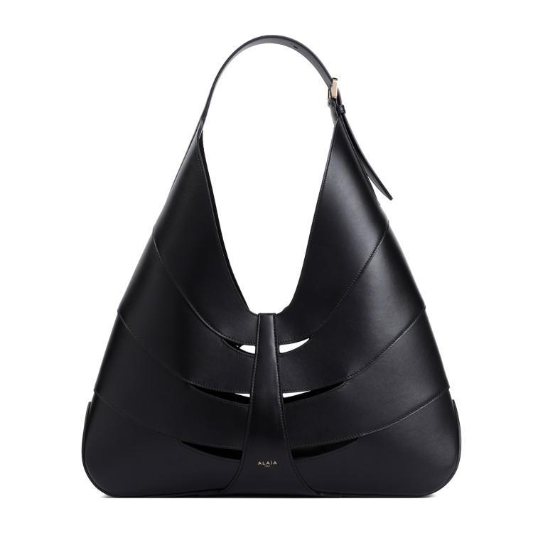 ALAÏA Delta Hobo Bag In Leather In Black Product Image