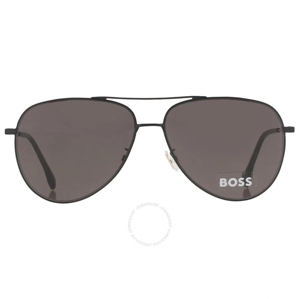 HUGO BOSS Grey Pilot Men's Sunglasses Boss 1219/f/sk 0i46/ir 63 In Black / Gold / Grey Product Image