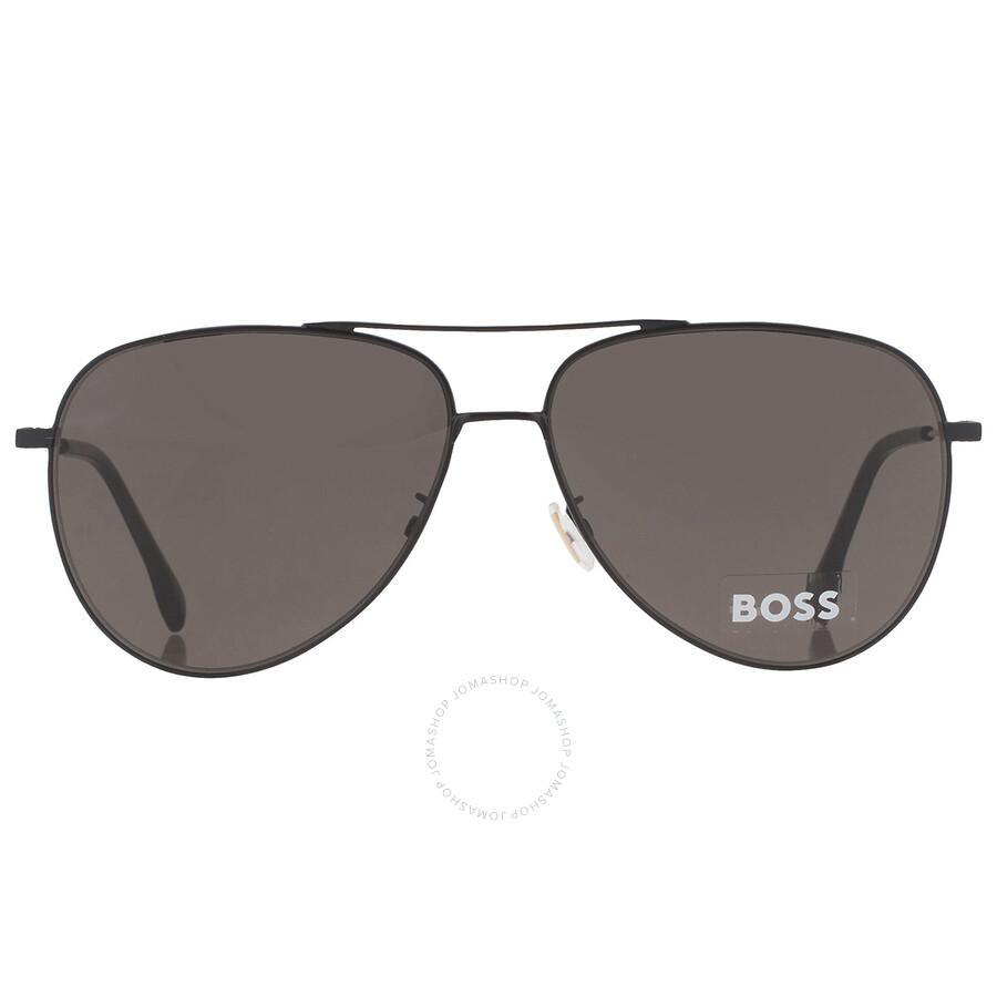 HUGO BOSS Grey Pilot Men's Sunglasses Boss 1219/f/sk 0i46/ir 63 In Black / Gold / Grey Product Image