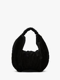 RUFFLE SHOPPER - VELVET SHOULDER BAG in black | JW Anderson US  Product Image