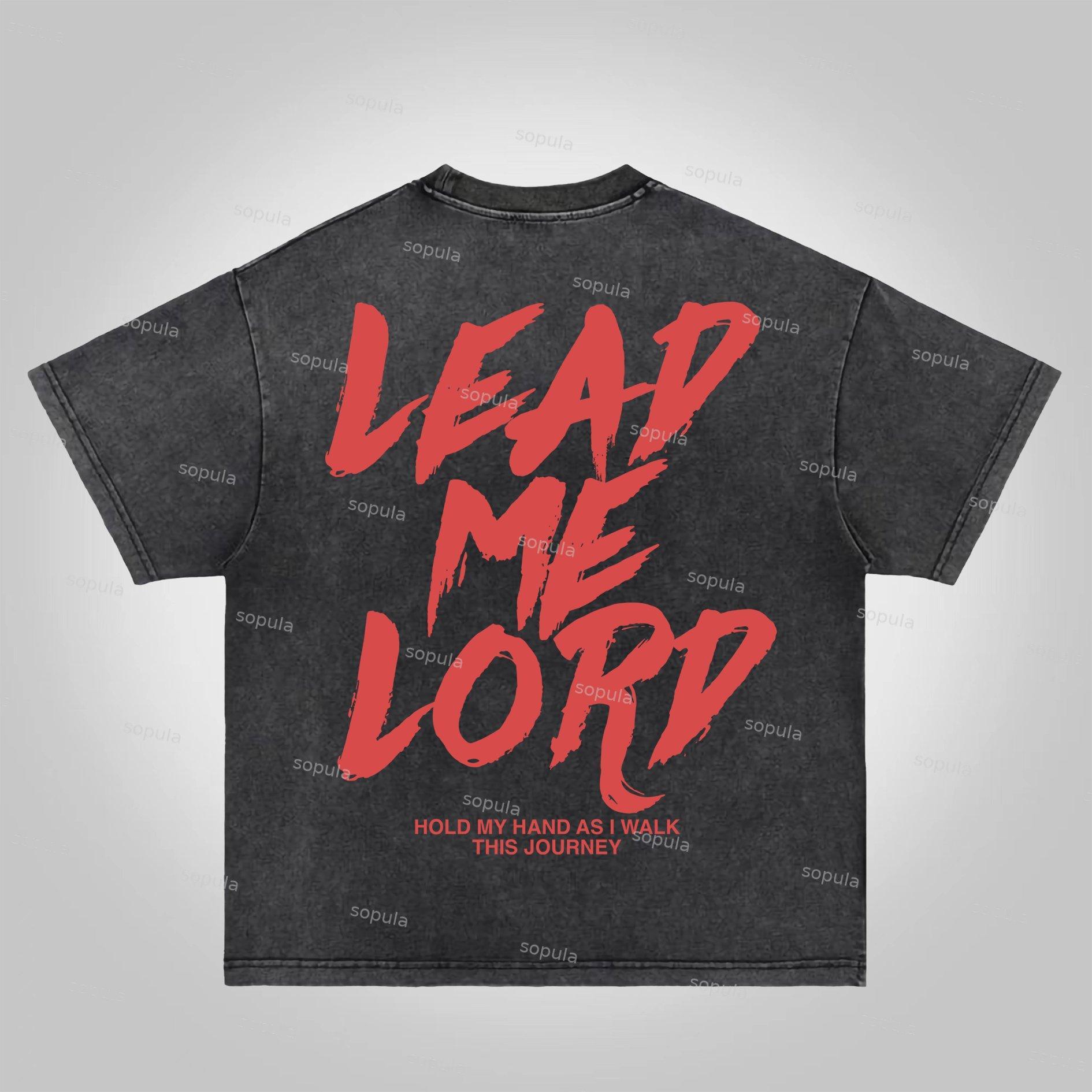Sopula Lead Me Lord Slogan Graphics Acid Washed T-Shirt Product Image