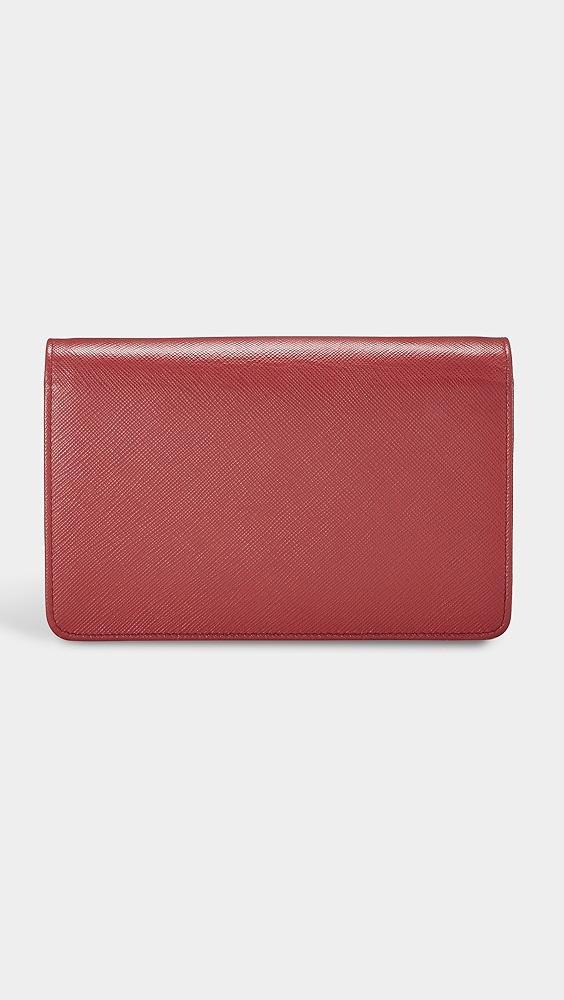 What Goes Around Comes Around Prada Red Vitello Move Wallet On Chain | Shopbop Product Image