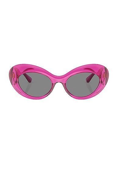 VERSACE Oval Sunglasses in Pink Product Image