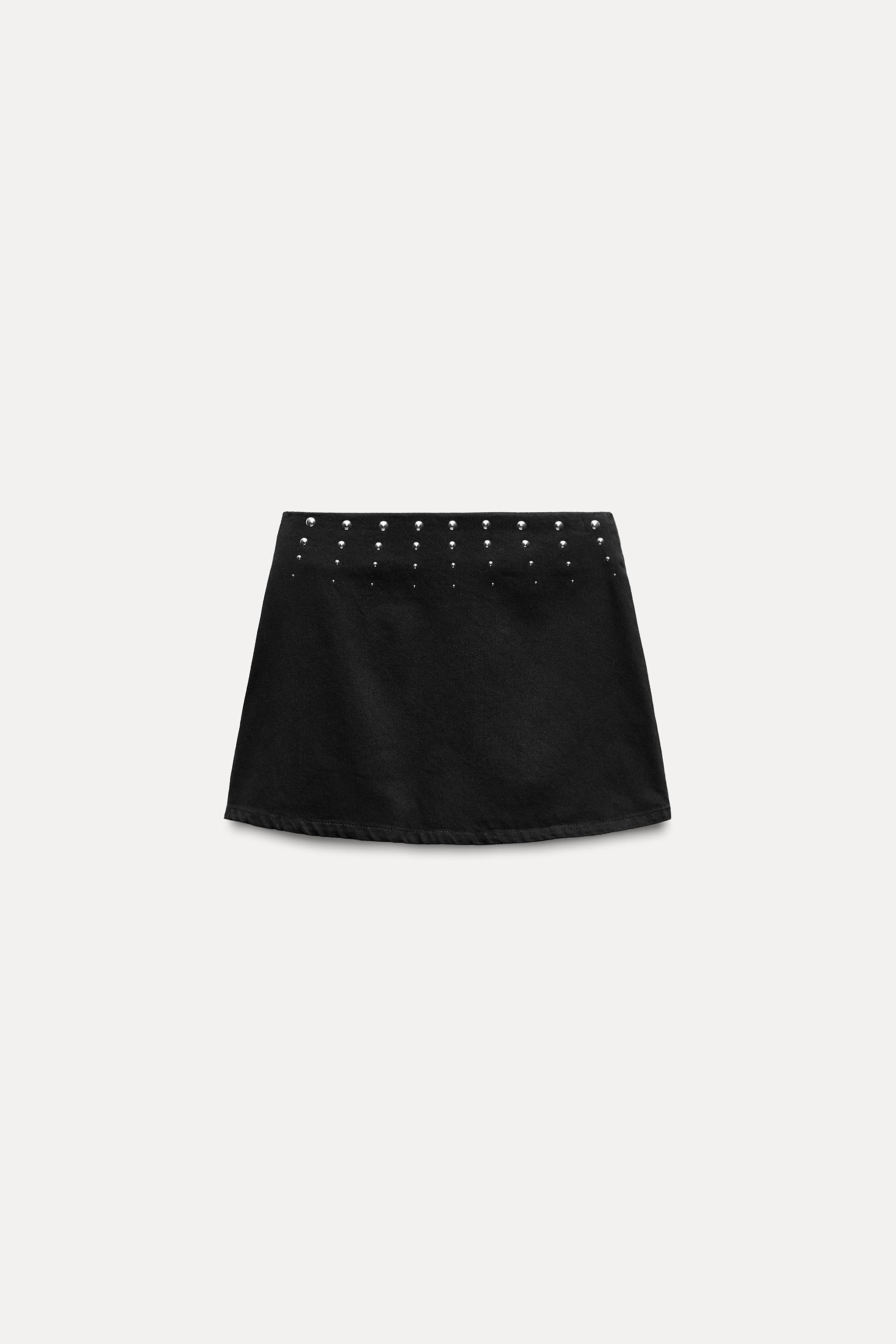 STUDDED DENIM MINI SKIRT Z1975 Product Image