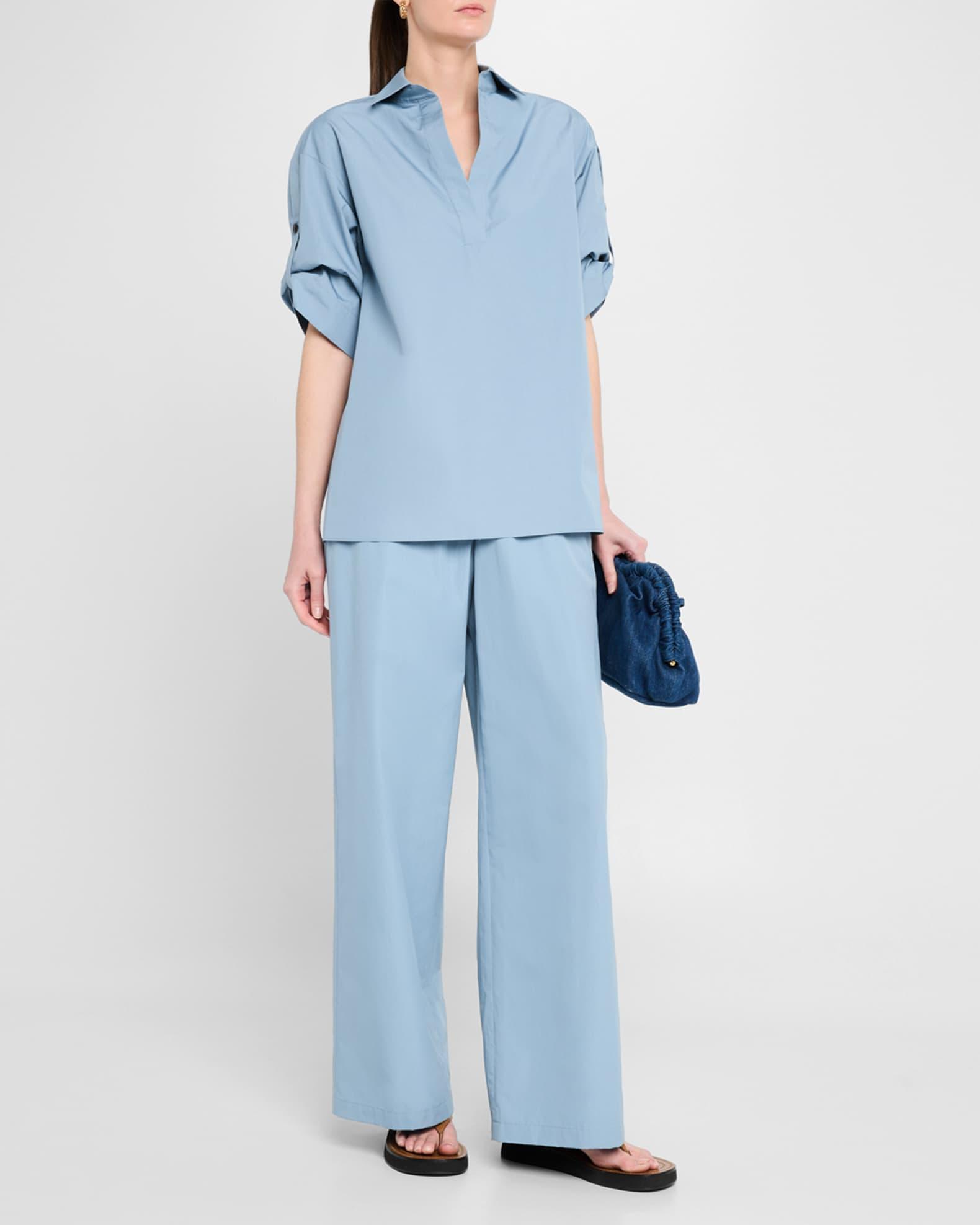 Tab-Sleeve Cotton Shirt Product Image