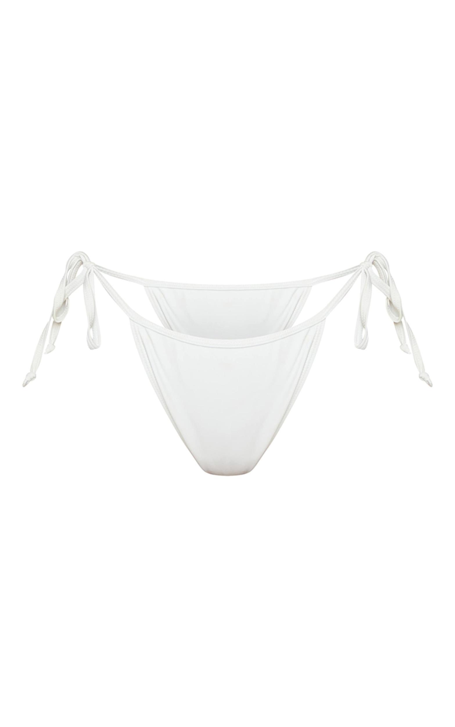 White Mix & Match Tie Side Bikini Bottom Product Image