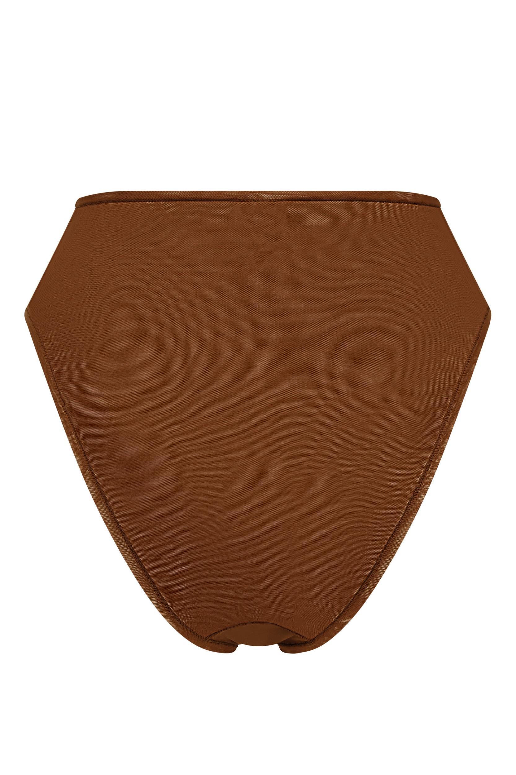 Soft Mesh High Waisted Knicker in Chestnut Product Image