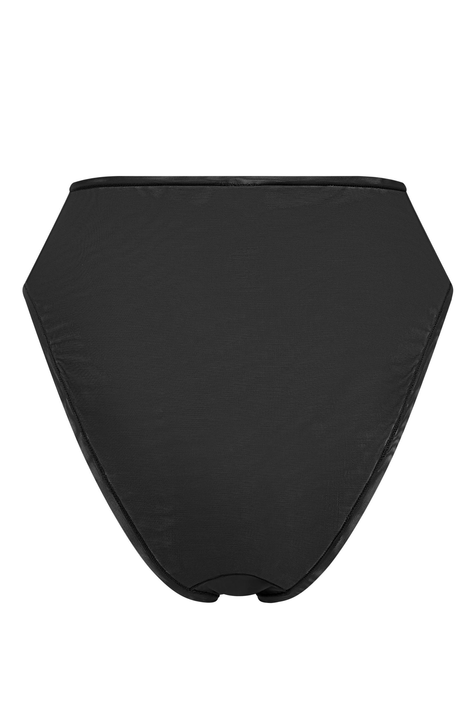 Soft Mesh High Waisted Knicker in Black Product Image