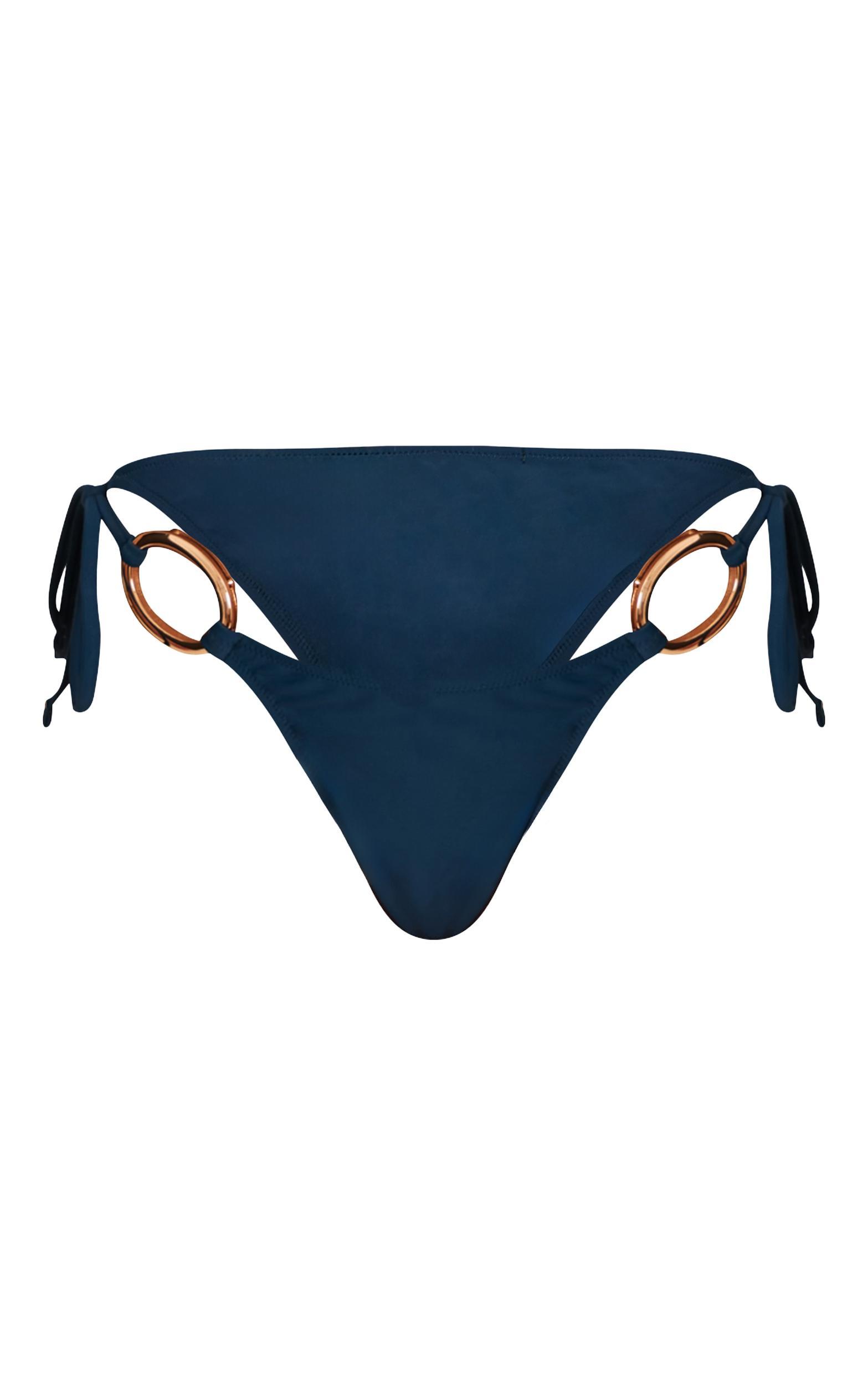 Teal O Ring Trim Bikini Top Product Image