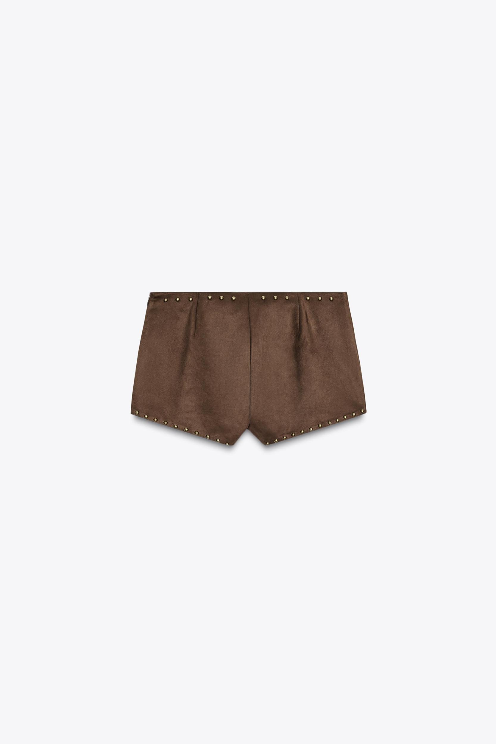 FAUX SUEDE STUDDED SHORTS Product Image