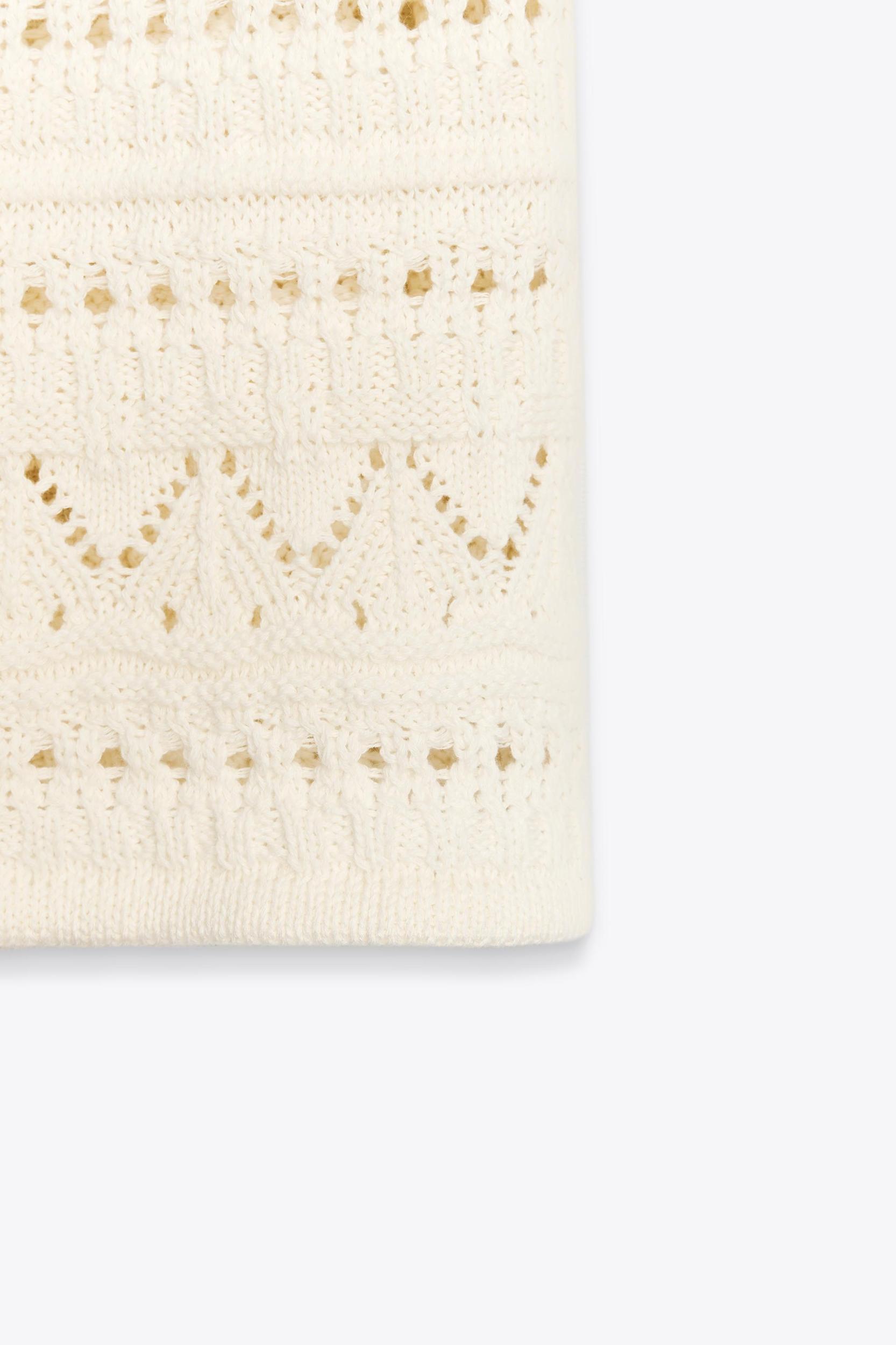 HALTER CROCHET KNIT MINI DRESS Product Image