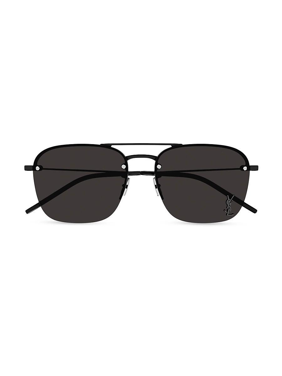 Raised YSL Metal Aviator Sunglasses Product Image